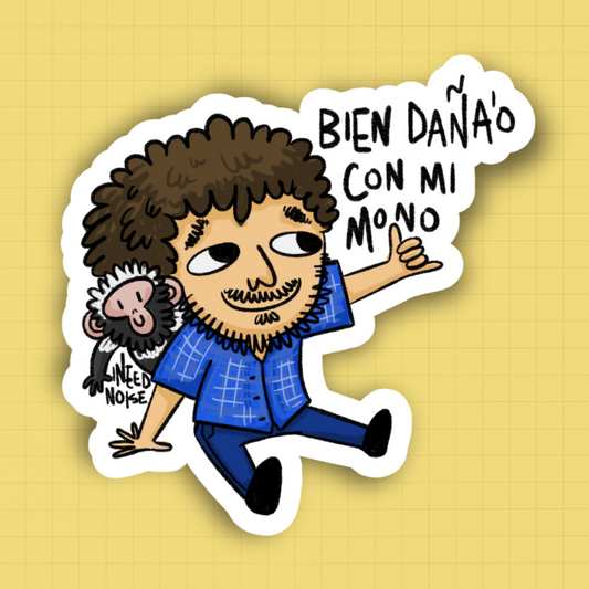 Sticker - Bien Daña'o con Mi Mono